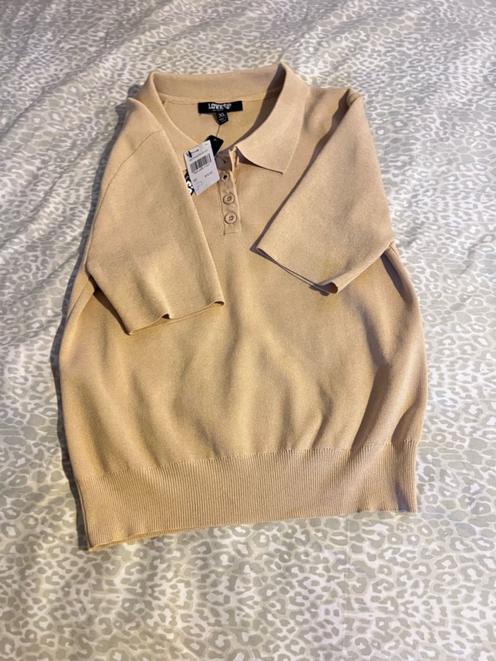 Love Soft Cream Polo Knit Sweater